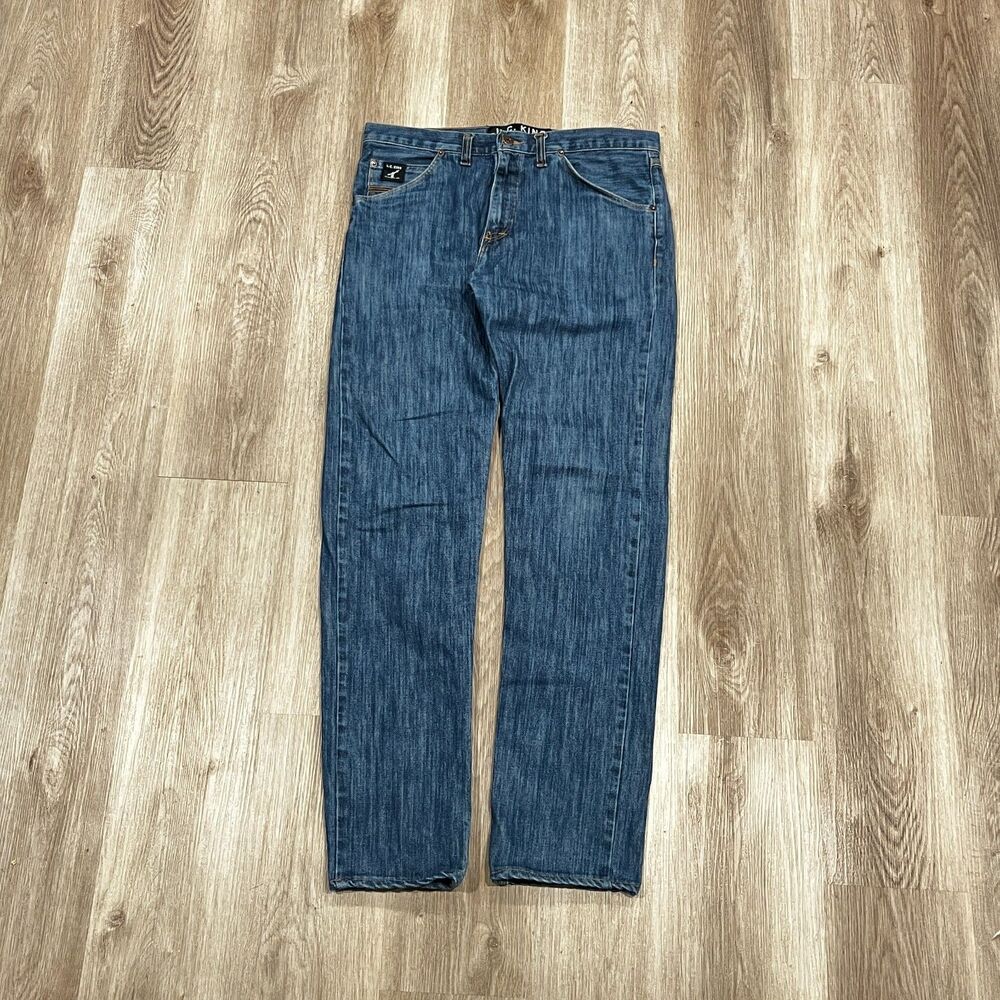 Vintage 90s L.C. King Dark Denim Jeans Straight Leg Size 34x34 Made In USA